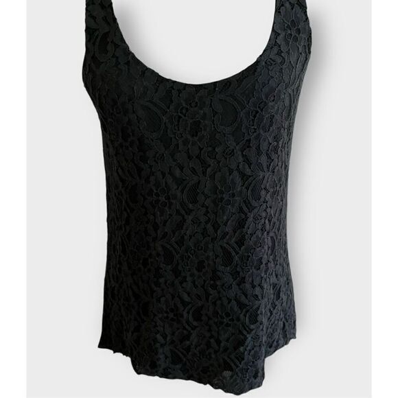 Vintage Area Women’s Medium Black Lace Detail Sleeveless Tank Top Blouse - Picture 3 of 9